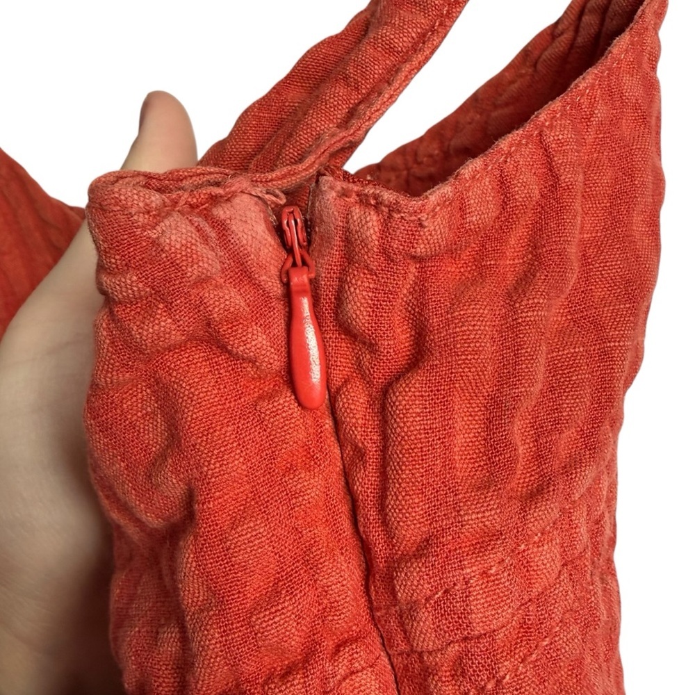 Urban Outfitters Why Not Seersucker Mini Dress Linen Blend Cutout Women Small - Picture 8 of 11
